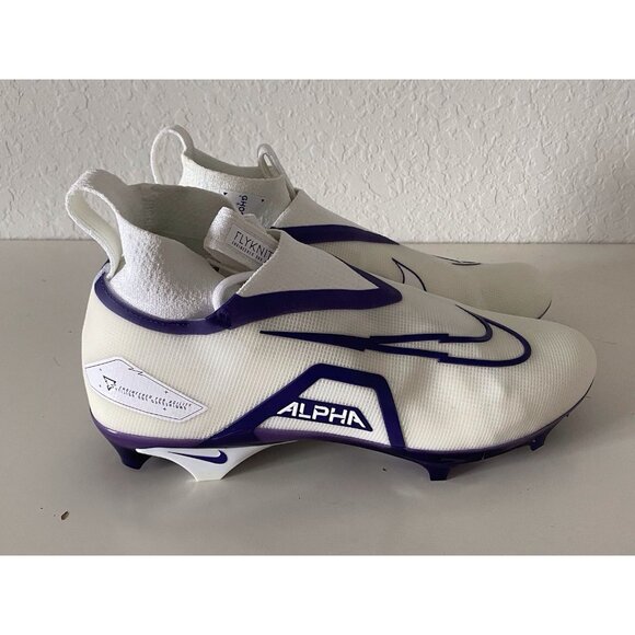 Nike Football Cleats Alpha Menace Elite 3 White Orchid DM1792-101 Men’s Sz 12.5 - Picture 6 of 12
